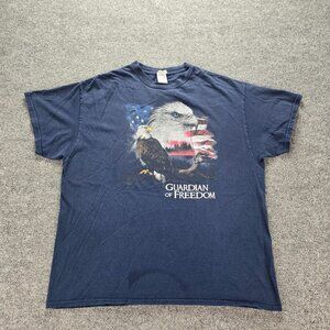 Guardian of Freedom Tshirt‎ Mens XL Blue Short Sleeve American Eagle Patriotic